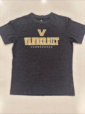 Colosseum Vanderbilt Commodores Gray Youth Large Tee with Gold Logo